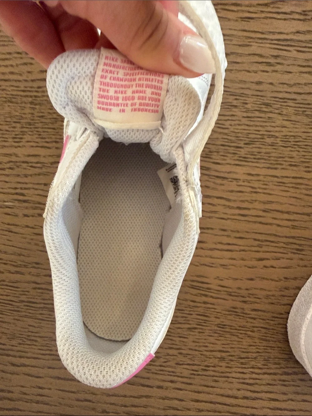 Nike Kids White & Pink Velcro Athletic Sneakers